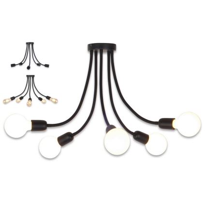 Top Light Galileo 5 C - Lampadario a sospensione con supporto rigido 5xE27/40W/230V nero