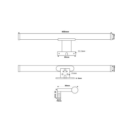 Top Light - Illuminazione a LED per specchi da bagno OREGON LED/7W/230V 40 cm IP44