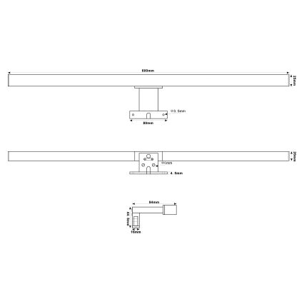 Top Light - Illuminazione a LED per specchi da bagno OREGON LED/9W/230V 60 cm IP44