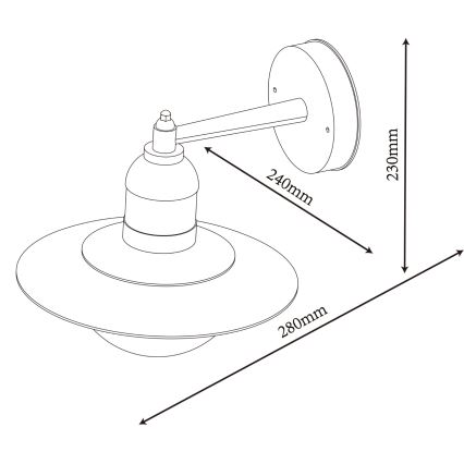 Top Light - Lampada da parete per esterni VERONA 1xE27/12W/230V IP44 nero
