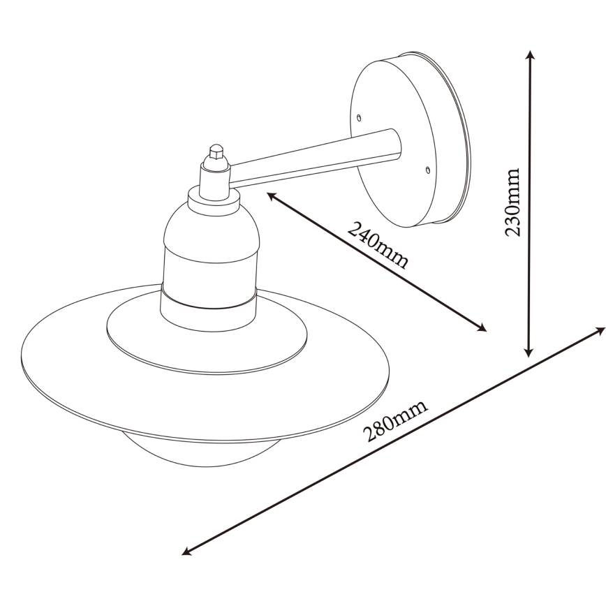 Top Light - Lampada da parete per esterni VERONA 1xE27/12W/230V IP44 nero