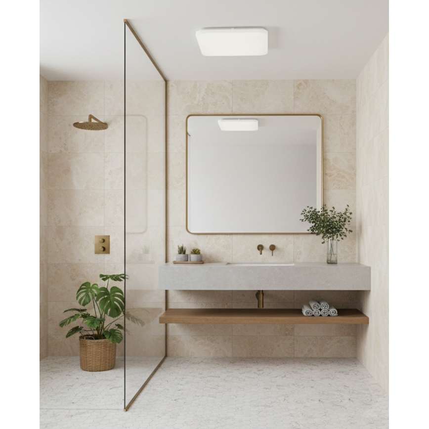 Top Light - Plafoniera da soffitto LED per bagno DUNAJ LED/18W/230V 3000/4000/6500K IP44 27,5x27,5 cm bianca