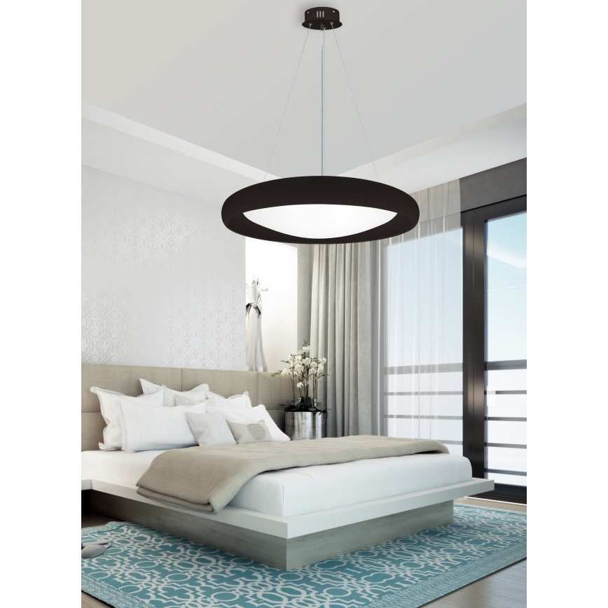 Top Light - Lampadario a sospensione con filo LED dimmerabile SALERNO LED/60W/230V 3000-6500K diametro 60 cm nero + telecomando