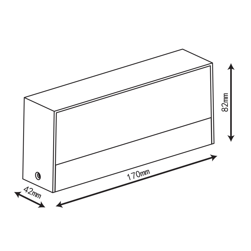 Top Light - Applique LED da esterno IMOLA LED/10W/230V 3000/4000/6000K IP54 17 cm nero