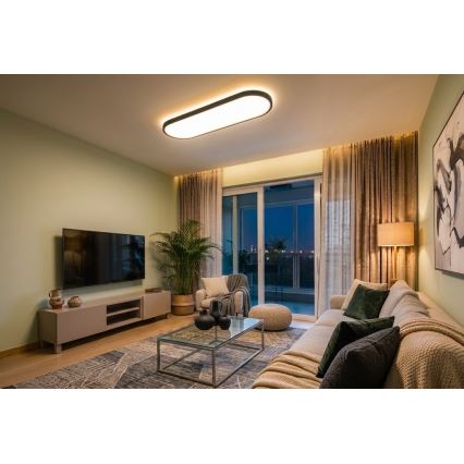 Top Light - LED dimmerabile plafoniera/sospensione da soffitto OVAL LED/36W/230V 3000-6500K nera + telecomando