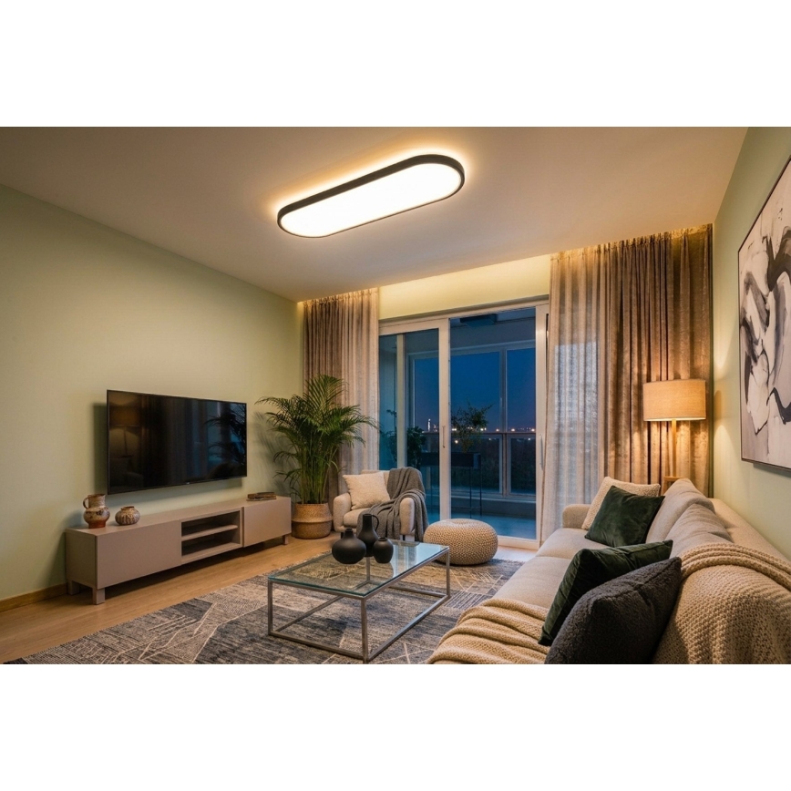 Top Light - LED dimmerabile plafoniera/sospensione da soffitto OVAL LED/36W/230V 3000-6500K nera + telecomando