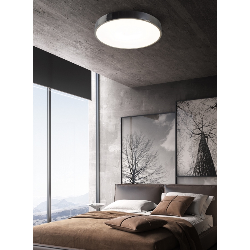 Top Light Metallo 40CR +TC - Plafoniera LED dimmerabile METAL LED/51W/230V cromo lucido + telecomando