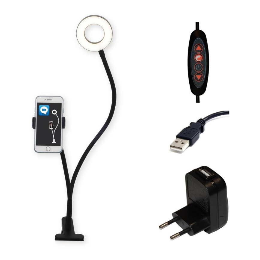 Top Light Neck C - Lampada da tavolo LED dimmerabile con un supporto NECK LED/5W/230V nero