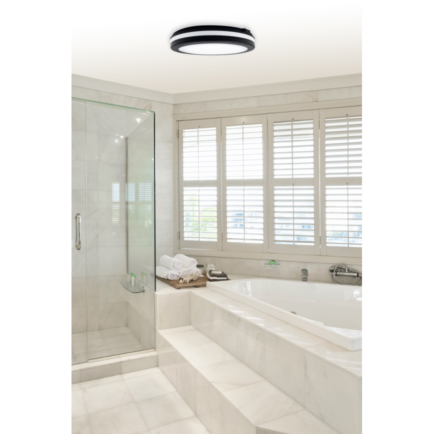 Top Light - Plafoniera da bagno LED COMET LED/40W/230V 3000/4000/6500K IP54 nero Ø 40 cm