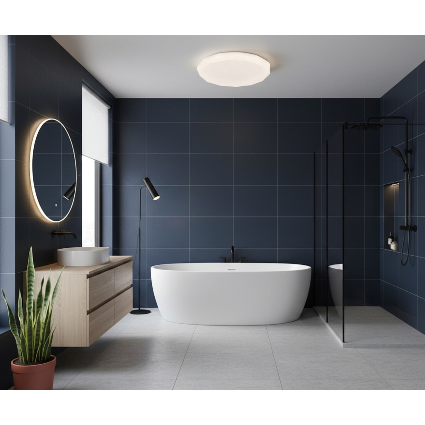 Top Light - Plafoniera LED da bagno SPARKLE LED/40W/230V 3000/4000/6500K IP44 Ø 39 cm bianca