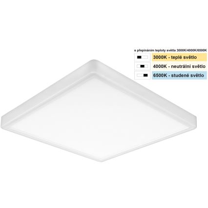 Top Light - Plafoniera LED REVIT LED/24W/230V 3000/4000/6500K 30x30 cm bianco