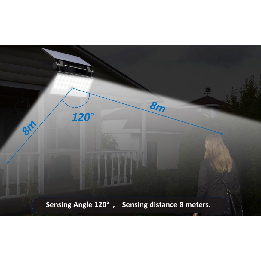 Top Light - Proiettore solare da parete a LED con sensore HELEON PRO LED/8W/3,7V IP65 4000K 2600 mAh