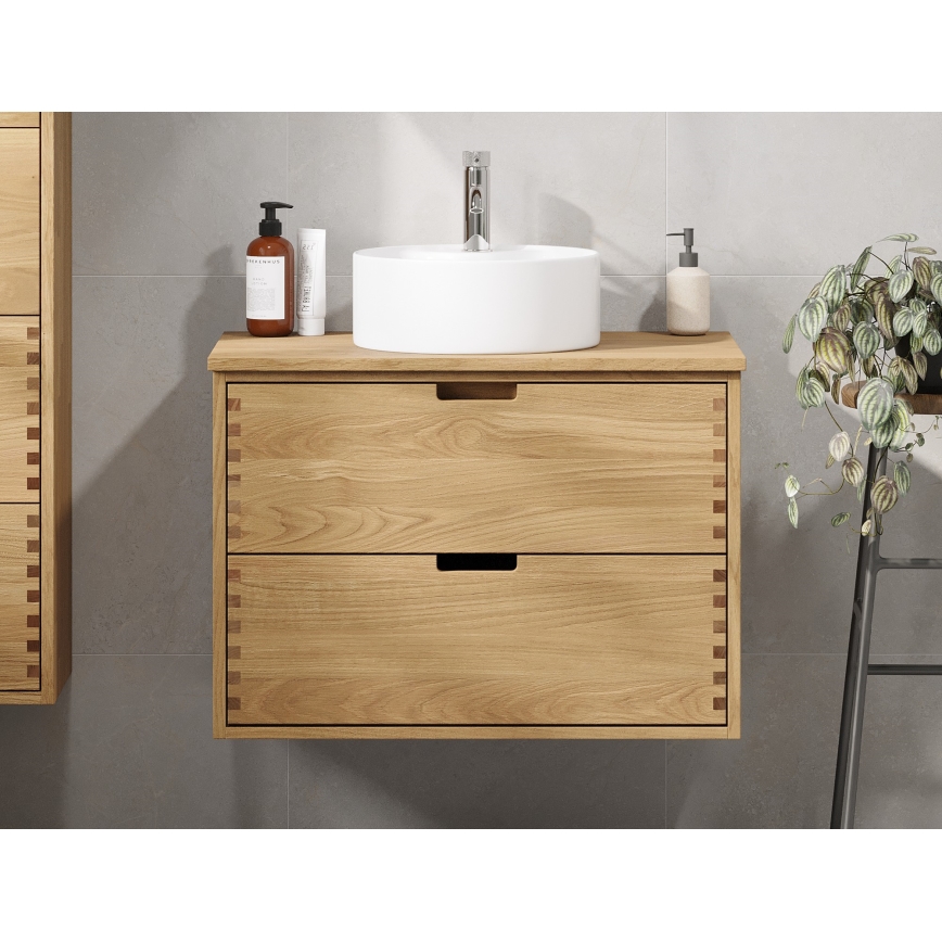 Top per lavabo FOREST 80 cm beige/rovere