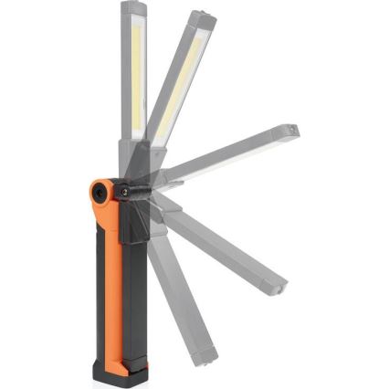 Torcia da lavoro ricaricabile a LED dimmerabile LED/3W/5V 6500K 2000 mAh arancione/nero