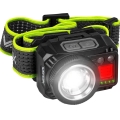 Torcia frontale LED ricaricabile con sensore, luce rossa e intensità luminosa regolabile LED/6W/5V/3xAAA IP66 500 lm 1200 mAh