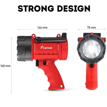 Torcia LED dimmerabile per impieghi gravosi LED/5W/3xC IP67