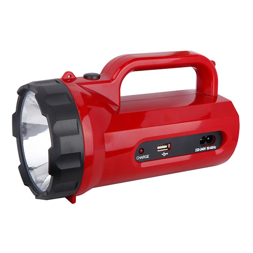 Torcia LED ricaricabile LED/5W/4V/230V rosso