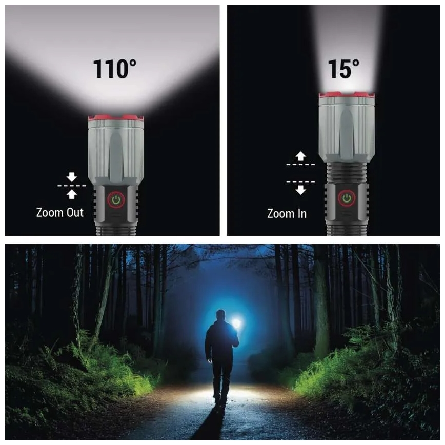 Torcia ricaricabile in metallo LED/5V 3000 lm 5000 mAh IP43