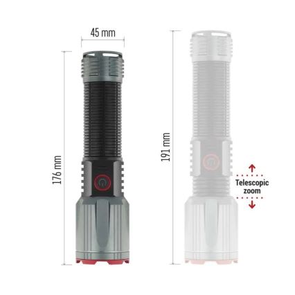 Torcia ricaricabile in metallo LED/5V 3000 lm 5000 mAh IP43
