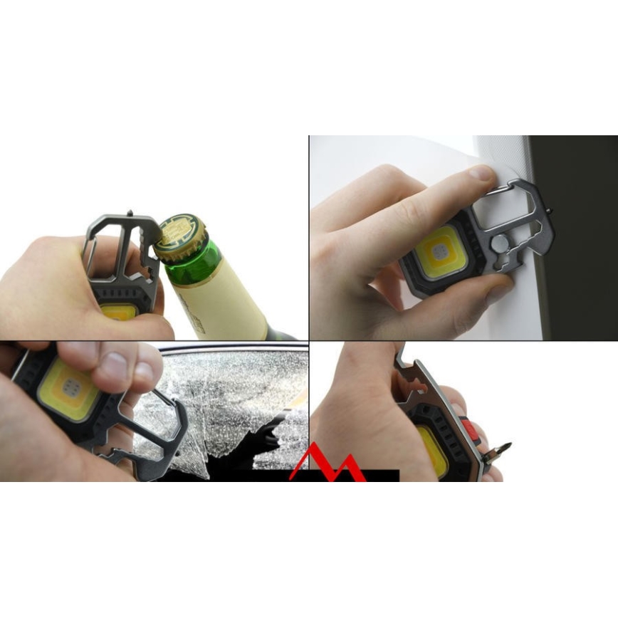Torcia ricaricabile multifunzione LED con supporto LED/USB-C 400 mAh