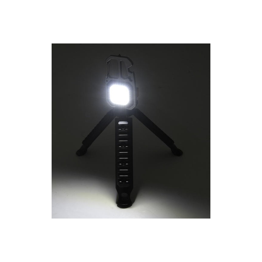 Torcia ricaricabile multifunzione LED con supporto LED/USB-C 400 mAh