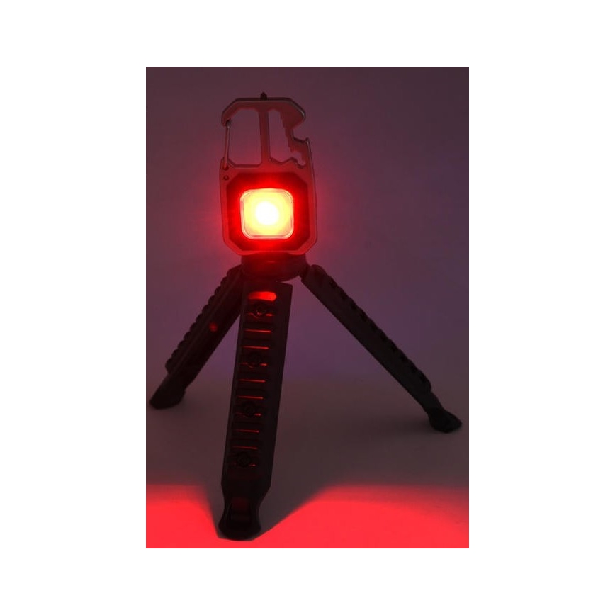 Torcia ricaricabile multifunzione LED con supporto LED/USB-C 400 mAh