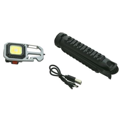 Torcia ricaricabile multifunzione LED con supporto LED/USB-C 400 mAh