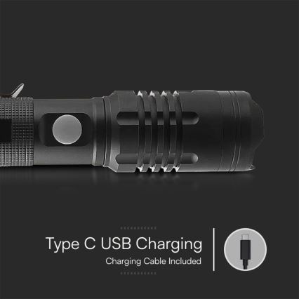 Torcia LED ricaricabile USB LED/10W/5V IP54 2000 mAh 1000 lucente