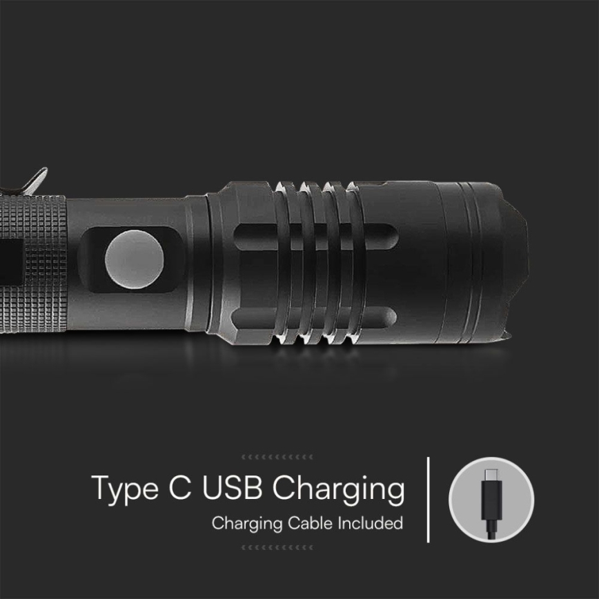 Torcia LED ricaricabile USB LED/10W/5V IP54 2000 mAh 1000 lucente