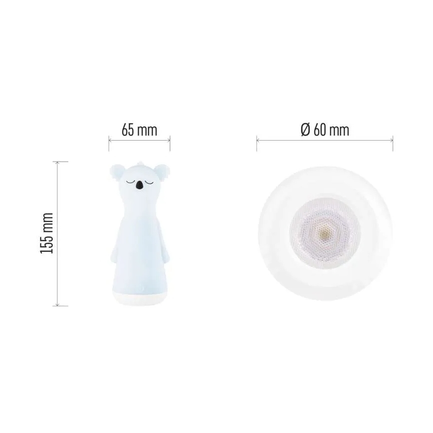 Torcia ricaricabile a LED dimmerabile per bambini 2 in 1 con luce notturna, 3,7V 1200 mAh