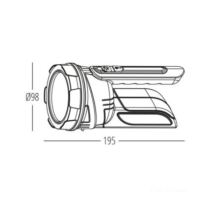 Torcia ricaricabile LED 2xLED/3W/5V 210 lm 1200 mAh nera