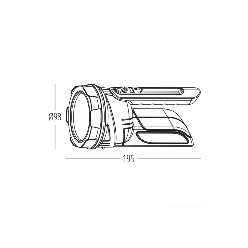 Torcia ricaricabile LED 2xLED/3W/5V 210 lm 1200 mAh nera