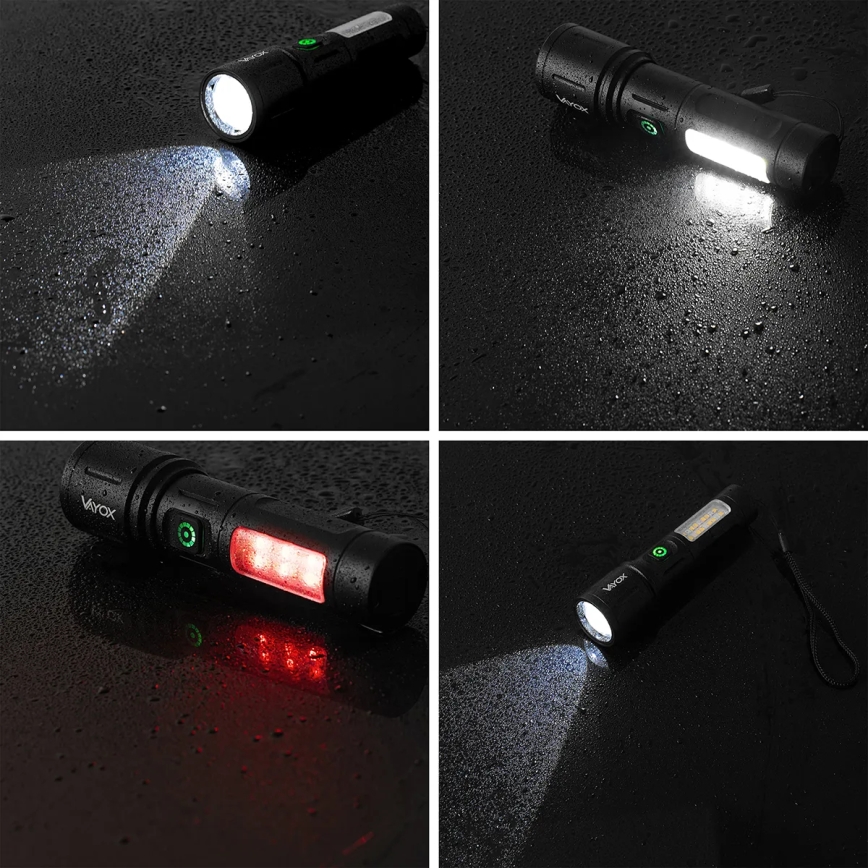 Torcia ricaricabile a LED dimmerabile con luce rossa LED/5W/5V IPX4 260 lucido 2000 mAh