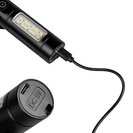 Torcia ricaricabile a LED dimmerabile con luce rossa LED/5W/5V IPX4 260 lucido 2000 mAh
