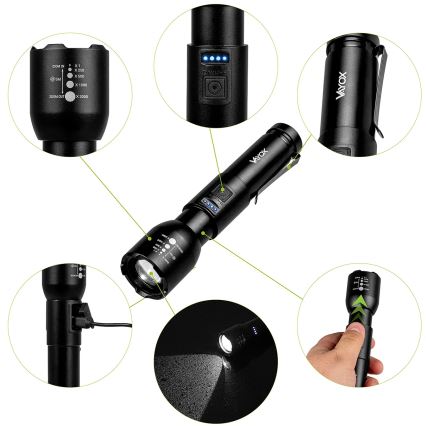 Torcia ricaricabile a LED dimmerabile LED/20W/5V IPX4 800 lm 2000 mAh