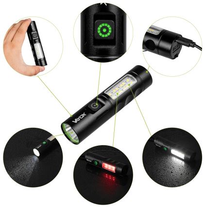 Torcia ricaricabile a LED dimmerabile con luce rossa LED/5W/5V IPX4 250 lm 2000 mAh