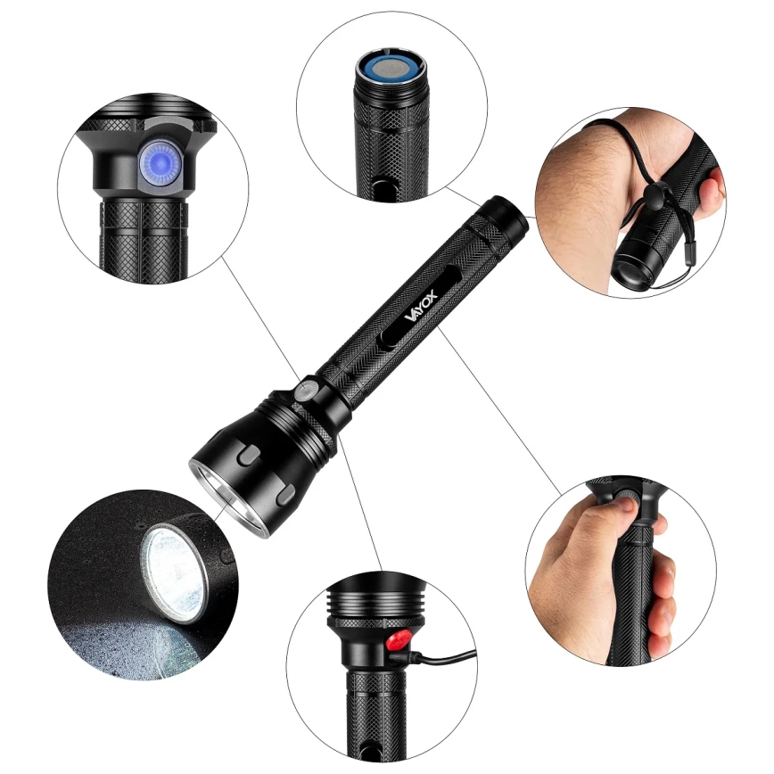 Torcia ricaricabile LED dimmerabile LED/20W/5V IPX5 1570 lucido 8400 mAh