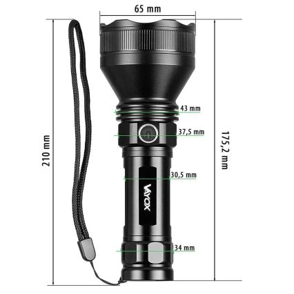 Torcia ricaricabile LED Dimmerabile LED/20W/5V IPX5 1900 lucido 5000 mAh