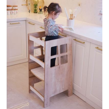 Torre d'apprendimento KULE 90x50 cm marrone/bianco