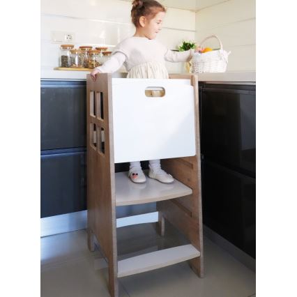 Torre d'apprendimento KULE 90x50 cm marrone/bianco