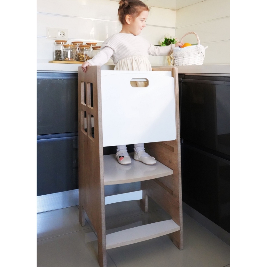 Torre d'apprendimento KULE 90x50 cm marrone/bianco