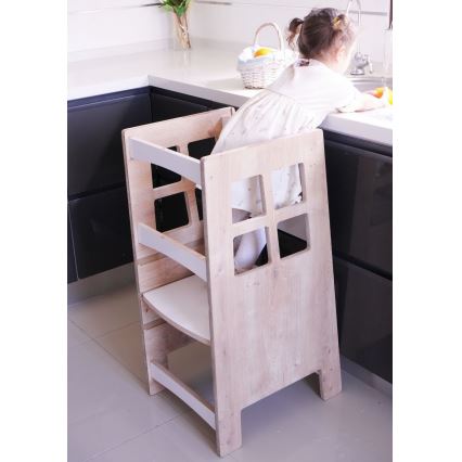 Torre d'apprendimento KULE 90x50 cm marrone/bianco