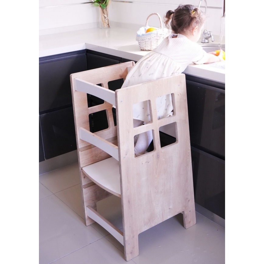 Torre d'apprendimento KULE 90x50 cm marrone/bianco