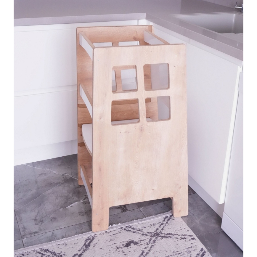 Torre d'apprendimento KULE 90x50 cm marrone/bianco