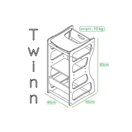 Torre d'apprendimento TWINN 83x45 cm marrone