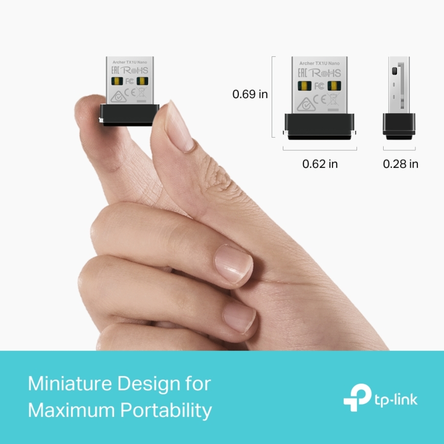 TP-Link - Adattatore USB nano Wi‑Fi 6 Archer TX1U Nano