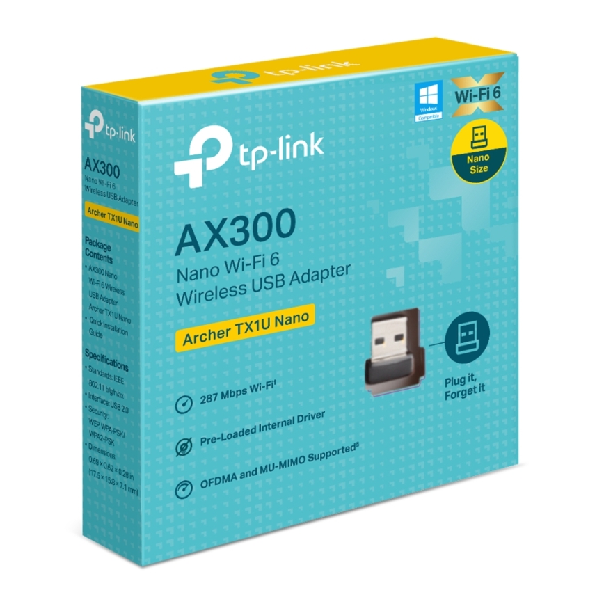 TP-Link - Adattatore USB nano Wi‑Fi 6 Archer TX1U Nano