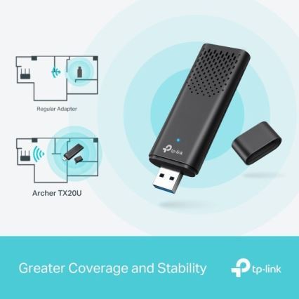 TP-Link - Adattatore USB wireless dual-band con Wi-Fi 6 Archer TX20U