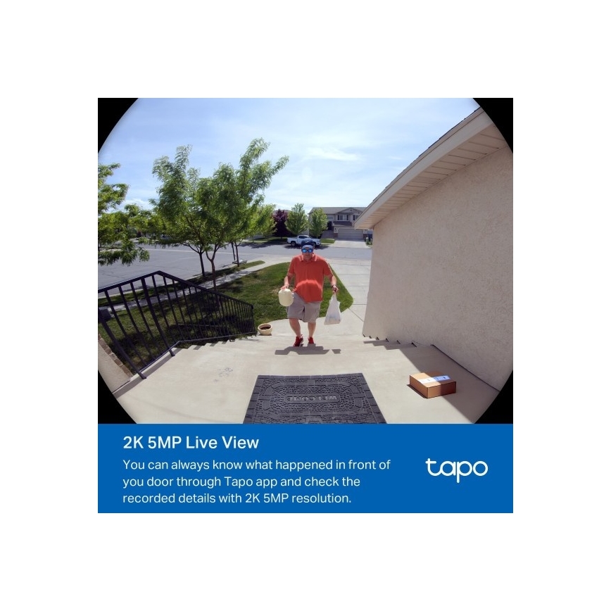TP-Link - Campanello video intelligente 2K 10000 mAh IP66 Wi-Fi Tuya