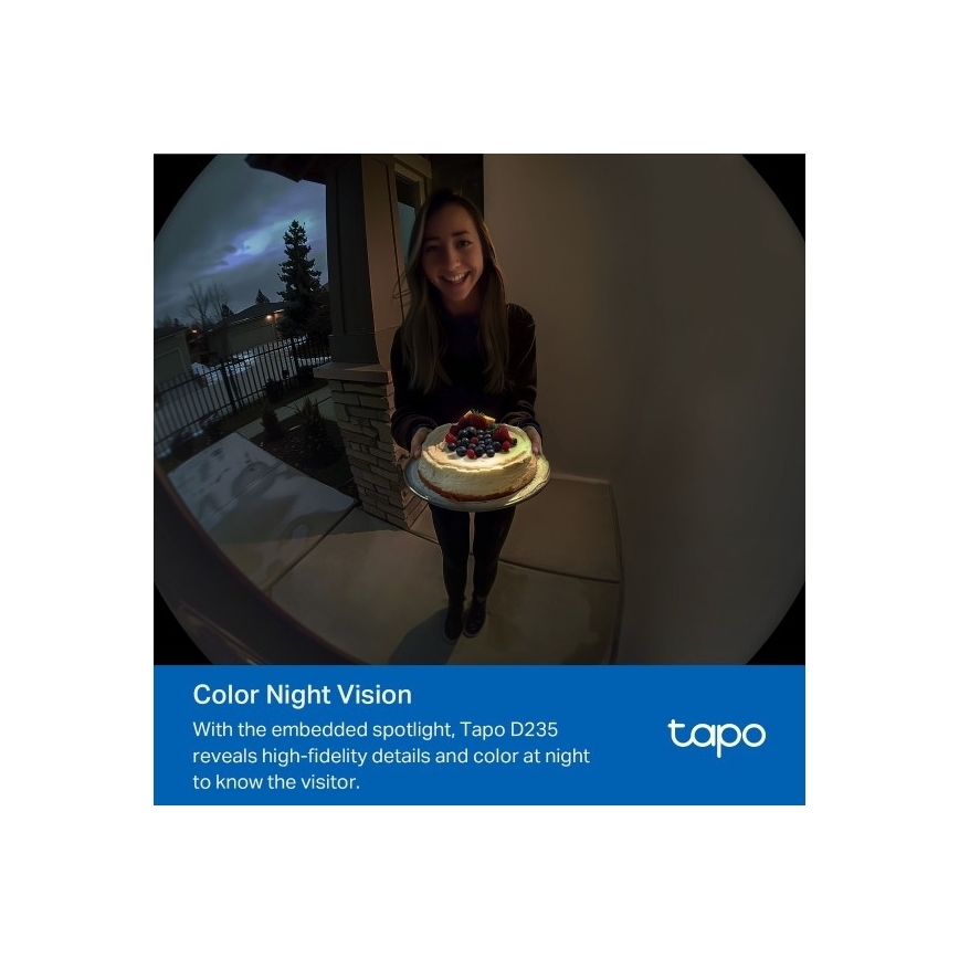 TP-Link - Campanello video intelligente 2K 10000 mAh IP66 Wi-Fi Tuya